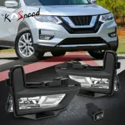 Black Bezel Clear Lens Front Bumper Fog Lights w/Switch for 17-18 Nissan Rogue (for: Nissan)