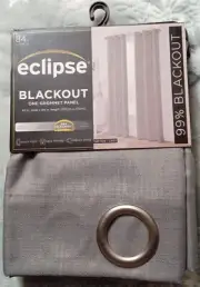 Eclipse ONE Rowland Light Gray Blackout Curtain Panel, 42 x 84 inch