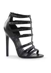 Pleaser SEXY-15 5 Inch Heel Strappy T-Strap Sandal, Back Zip