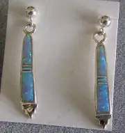 Wigwam Traders Opal Stone Dangle Post Earrings: #K1222