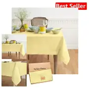 Elegant 60 x 132 Inch Yellow Linen Tablecloth - Handcrafted for Every Occasion