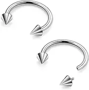 [Ruifan] 20G 18G 16G 14G 12G 8G 6G 4G 2G Horseshoe Nose Ring Titanium Septum Rings Piercing Jewelry Internally Threaded Gauges Cartilage Conch Helix Rook Lip Tragus Earring Hoop Eyebrow For Women Men