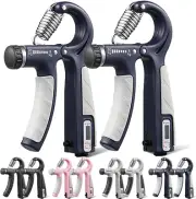 2 Pack Adjustable Hand Grip Strengthener Trainer Hand Exercise Rubbery Cushioned