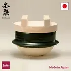 Dojyum Tsuchi Oribe Gohan-gama (with wooden lid) 3 Go 6 Sun From Japan