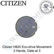 Genuine Citizen H820 Watch Movement Eco-Drive 3 Hands, Date at 3 Solar