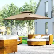 Outdoor Deck & Backyard Sun Canopy Umbrella w/ 5-Position Tilt & Base
