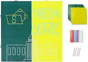 HANDEWO DIY Winding Drawing Art Kit,Crafts Kit for Adults,DIY String Art with All Necessary Accessories and Frame for Home,4 PCS Green&Yellow