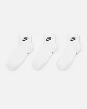 [Nike] Nike Everyday Essential Ankle Socks 3 Pack White/black - Size L L White/Black