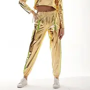 1980s Hip Hop Shiny Metallic Pants Jogger Pants Color Block Women's Carnival Costume Carnival Mardi Gras Performance Party Pride Parade Adults' Pants