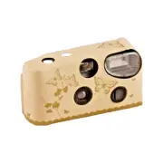 10 x Ivory Butterfly Print 35mm Disposable Film Cameras with Flash - 24 Exposure