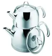 Korkmaz High Quality Turkish Tea Pot Set W Ergonomic Handle Polish Finish 1.1&2L