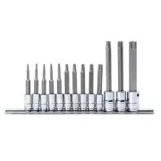 Genius Tools 13 Piece 1/4" & 3/8" Dr. Tamperproof Star Bit Socket Set - BS-23...