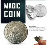 Bite Out Coin Magic Trick Close-Up Magic Illusion Restored Half Dollar T5