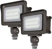 High Efficiency 30W LED Flood Light - Dusk-to-Dawn Sensor, 2 Pack, IP65 Rated