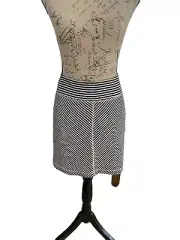 Merrell Womans Finley Reversible Skirt SzXL Black and White Dots Stripes Pull On