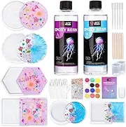 LET'S RESIN Coaster Kit, 16oz DIY Epoxy Resin Kit with Molds and Mica Powder Complete Set, Crafts for Adults, Beginners, Ideal Starter DIY Art Supplies Gift Set for Adults