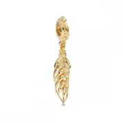 New 100% Genuine Authentic Pandora Shine Gold Wheat Grain Dangle Charm 767586CZ.