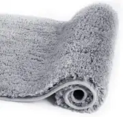 Large Bathroom Rug (24 X 40, Grey) Extra Soft and Absorbent Shaggy Bathroom Mat
