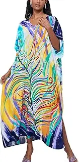 [YouKD] Women's Summer Bohemian Kaftan Plus Size Robe Beach Coverup Dress One Size Bathrobes