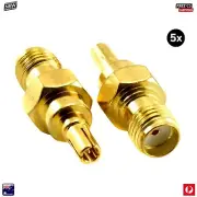 5 x CRC9 to SMA Female Adapters For Modems And Antennas - Gold Plated - Z062