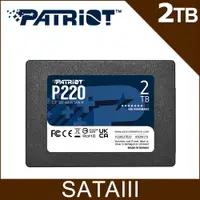 在飛比找PChome24h購物優惠-Patriot美商博帝 P220 2TB 2.5吋 SSD固