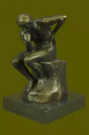 Collectible Figurine BronzeRodin Thinker Famous Work French Artist Hot Cast Gift