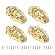 4 Pack Retro Style Duckbilled Toggle Hasp Latch with Mounting Screw, Gold