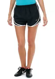 NEW NIKE [M] Women's 3.0" TEMPO DRI-FIT Yoga/Gym Shorts-Black/White 716453-010