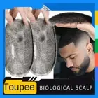 PU Skin Scalp Toupee 100% REMY 9A Human Hair Replacement System Buzz Cut Toupet