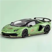 Die-cast Alloy Diecast Exquisite 1:18 for Lamborghini Evantado SVJ63 Car Model Mini Simulation Vehicle Models Collection Miniature Vehicle(Green)