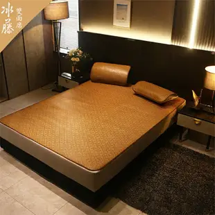 台灣現貨 天然藤席 床包式蓆子 雙人加大 涼墊 可折疊 天然涼感 涼感床墊 涼席 藤蓆 蓆子 墊 雙人床包式涼席
