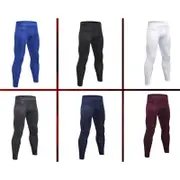 Men's Compression Pants Pocket Baselayer Cool Dry Ankle Leggings Active Tights Compression & Base Layers