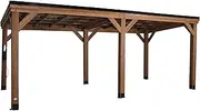 [Backyard Discovery] Arcadia 6.3m x 2.9m Cedar Wood Outdoor Patio Gazebo with Hardtop Galvanised Steel Slope Roof and PowerPort