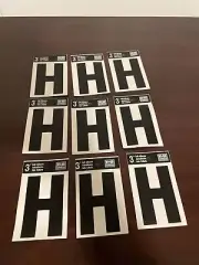 Hy-Ko Vinyl 3 In. Non-Reflective Adhesive Letter, H 9 pk