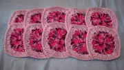 Hand Crocheted Granny Squares - Lilac and Plum Pudding