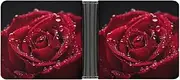 [RTSEBVN] Slim Credit Card Holder Personalized Leather Northern Night Money Clip Gifts Wallet For Men Women, Red rose, One size, Modern