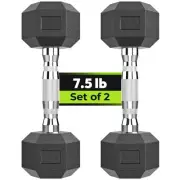 Hex Dumbbell Rubber Encased Strength Training Dumbbells, Hand Weight For Work...