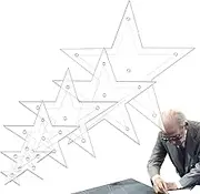 Star Quilting Template, Embroidery Quilt Stencil, Five-Pointed Star Pattern 6X, Reusable for Accurate Stitching, Sturdy Design, for Domestic Sewing and Decorative