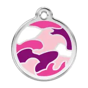 Pink Camo Dog Cat Pet ID Tag Charm Personalized Red Dingo - Lifetime Guarantee