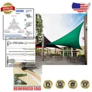 15' Custom Green Triangle Sun Shade Sail - Strong UV Blockage & Easy Install