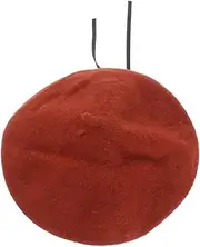 [ROMISBABA] 1 PC Lovely Lamb Wool Beret for Stylish Cap for Everyday Wear and Outdoor Activities Lightweight and Portable Easy to Match with Various Outfits Orange