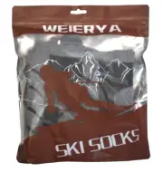 Weierya Ski Socks Wool Blend Snow Snowboarding Winter Warm 2 Pair Medium Black