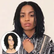 HANNE Short Dreadlock Wigs for Black Women and Men Afro Crochet Wig