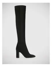 [Wittner] Panama Suede Leather Over The Knee Boot in Black