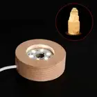 LED Wooden Base Light Lamp Display Holder Desktop Night Light Stand For Crystals