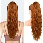 FLUFYMOOZ Ponytail Extension 26 Inch Drawstring Ponytail Hair COPPER RED