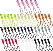 50 Pieces Zipper Pulls, BetterJonny 10 Colors Nylon Cord Zipper Pulls Colorful Zipper Tag Extension Pulls Fixer Cord Zipper Durable Zipper Replacement Tag for Clothes，Bags, Backpacks, Jackets,Luggage