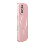 For iPhone 16 Case, Silicone MagSafe Compatible Cover, Lens Protection, Pink