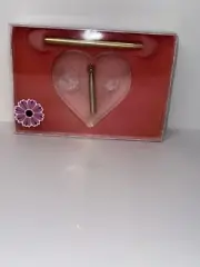 Vintage Wedding Guest book Pen Acrylic Heart / Valentines Day New Old Stock