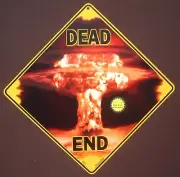 Atomic Dead End SIGN decor signs 16 1/2 by 16 1/2 Glows in the Dark